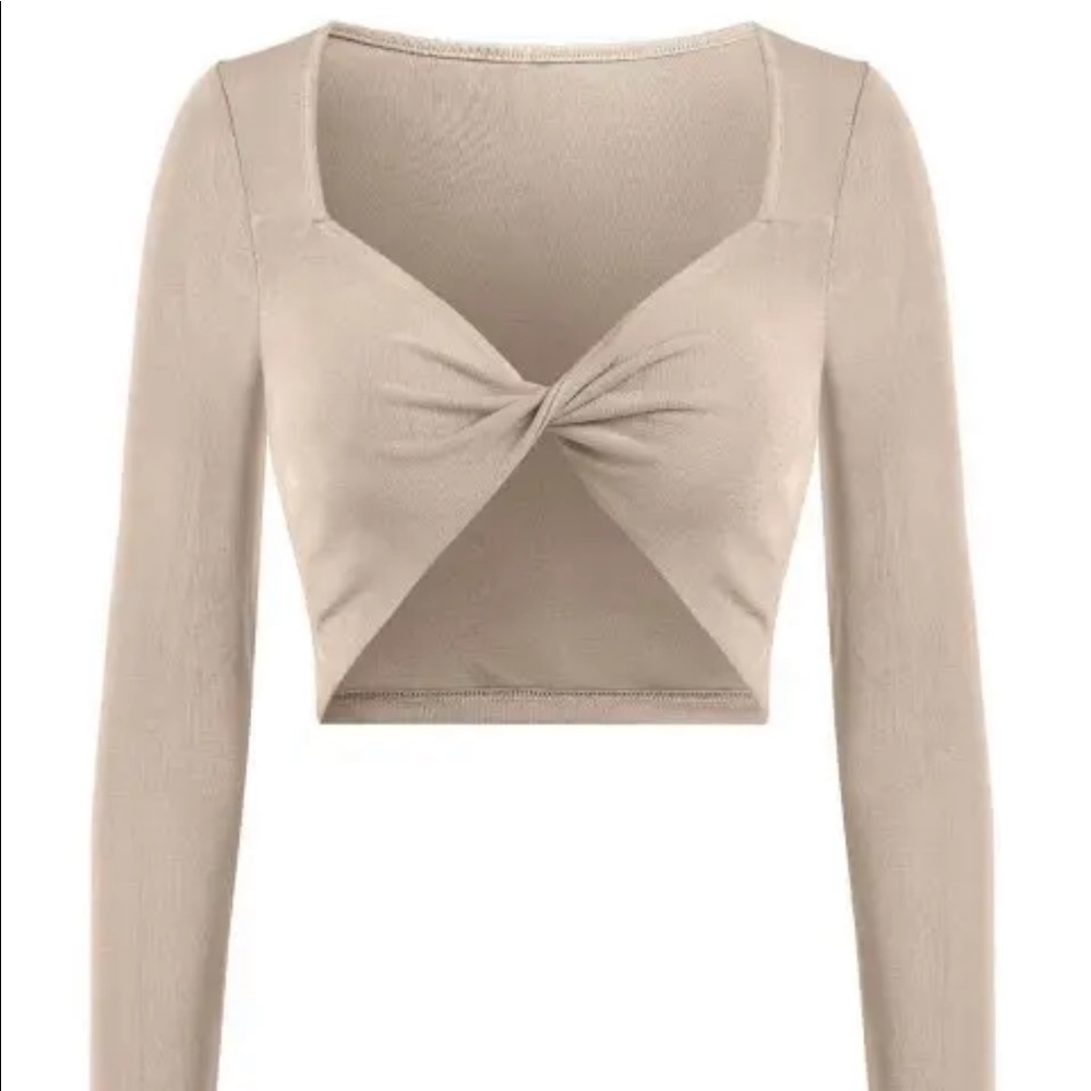 Beige Twist Top.